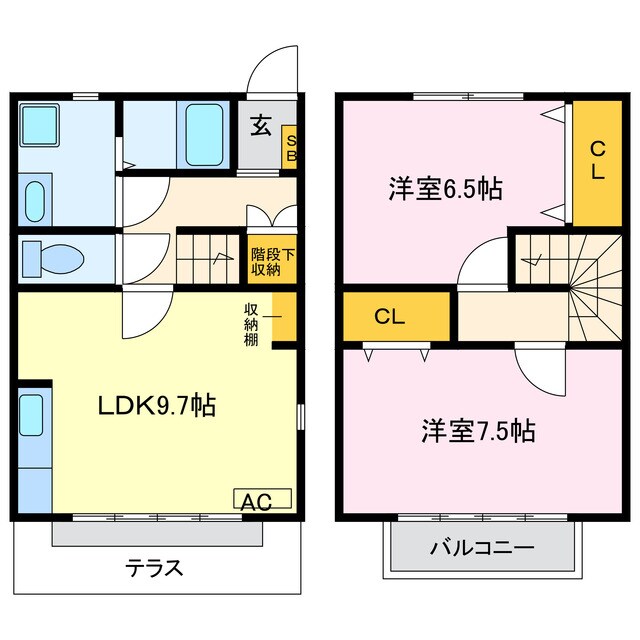 グレース・イン吉見B棟の物件間取画像