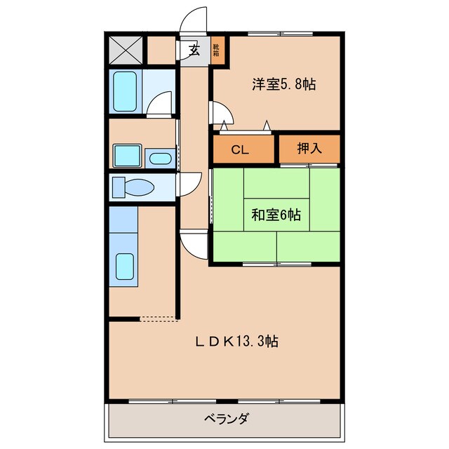 キャッスル桜ヶ丘の物件間取画像