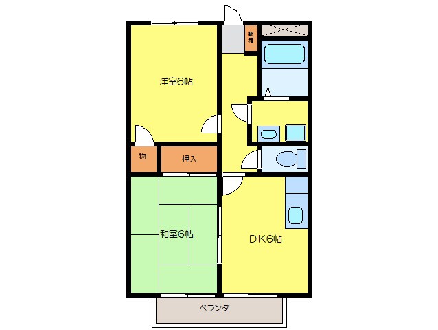 フラット立石（川東）の物件間取画像