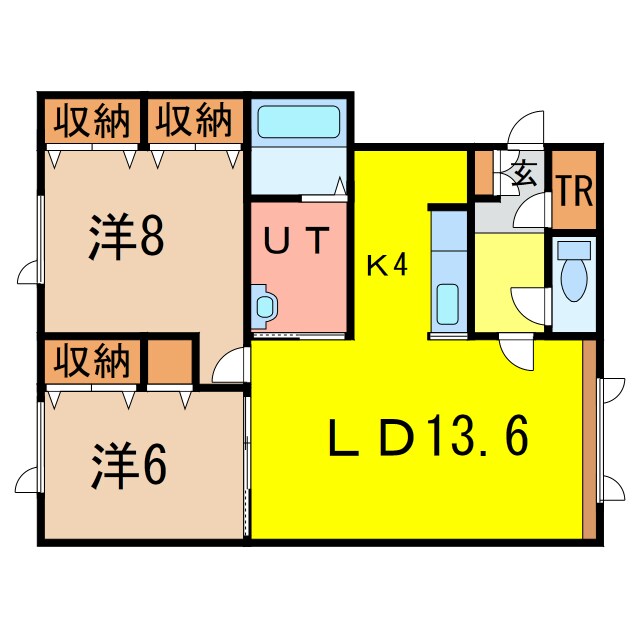 ノヴェル末広３・８Ｂの物件間取画像