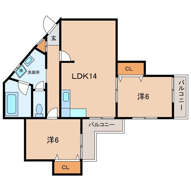 西尾駅 徒歩18分 1階の物件間取画像