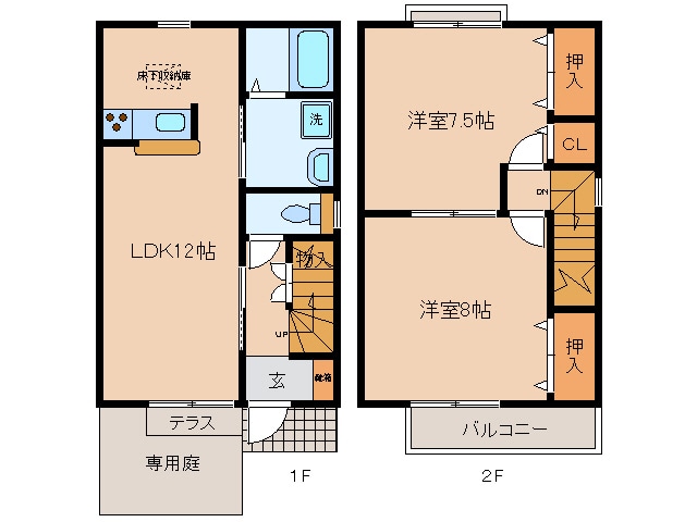 吉良吉田駅 徒歩21分 1-2階の物件間取画像