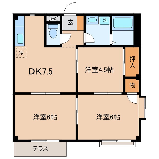 吉浜駅 徒歩19分 1階の物件間取画像