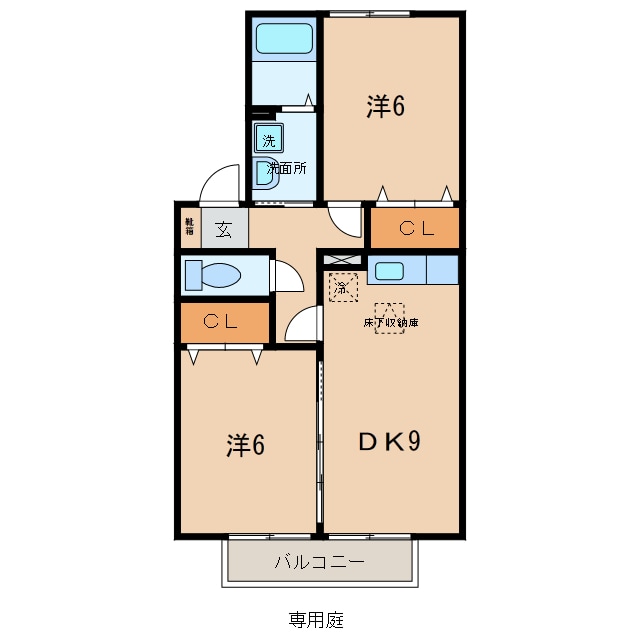 シンシア上川並の物件間取画像