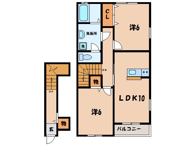 西尾駅 徒歩25分 2階の物件間取画像