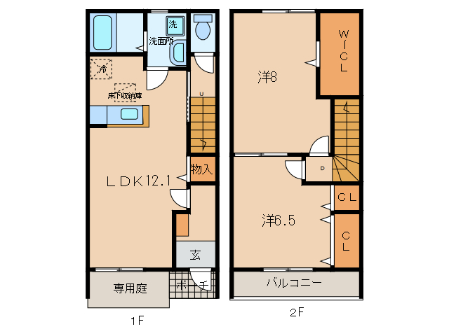 新川町駅 徒歩7分 1-2階の物件間取画像