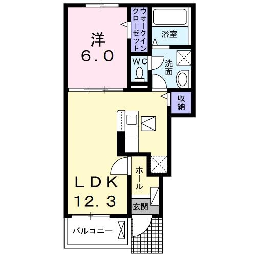 新在家 徒歩7分 1階の物件間取画像