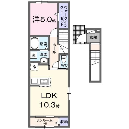 米津駅 徒歩6分 2階の物件間取画像