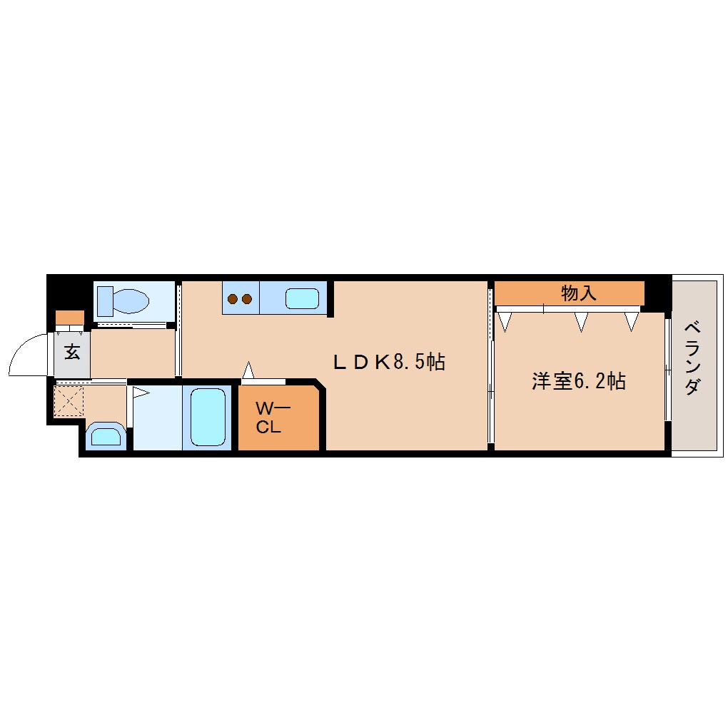 奈良駅 徒歩3分 2階の物件間取画像