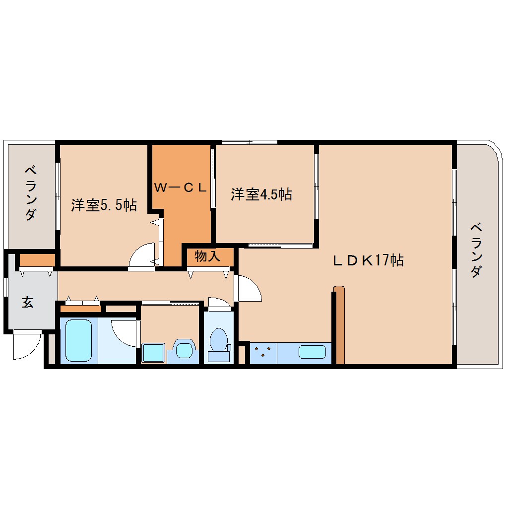 奈良駅 バス8分  北神殿下車：停歩4分 2階の物件間取画像