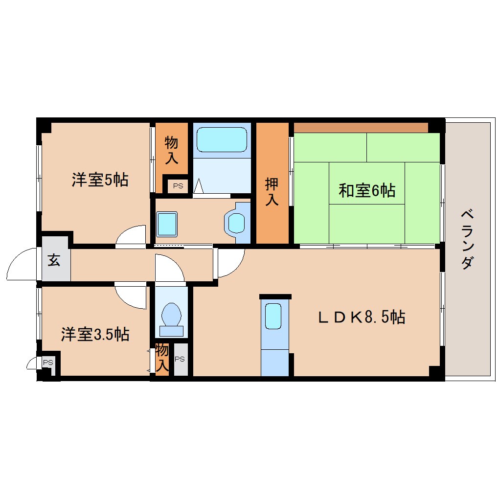 奈良駅 徒歩14分 2階の物件間取画像