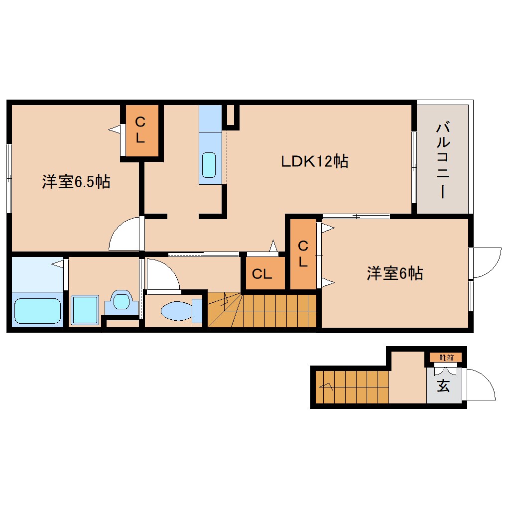 近鉄奈良駅 バス18分  州見台7丁目下車：停歩3分 2階の物件間取画像