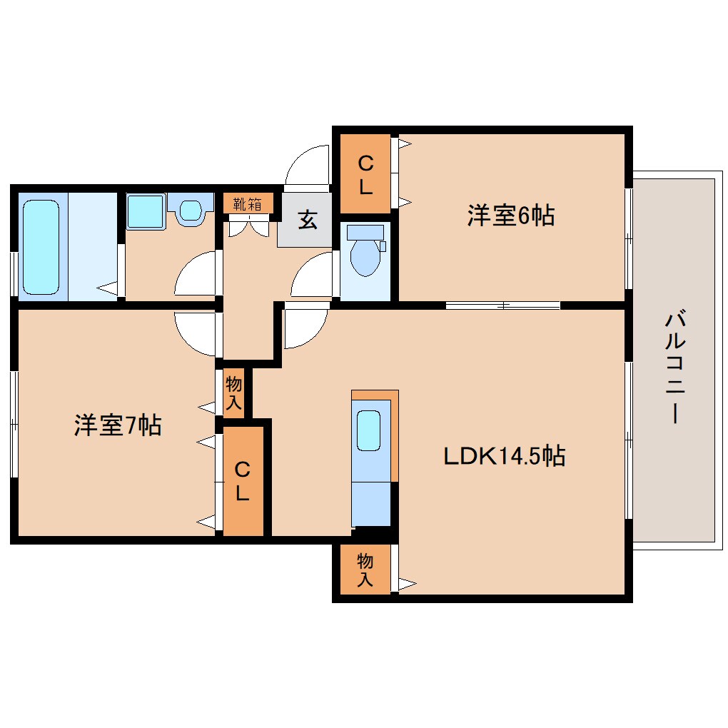 奈良駅 バス8分  南京終町下車：停歩3分 2階の物件間取画像