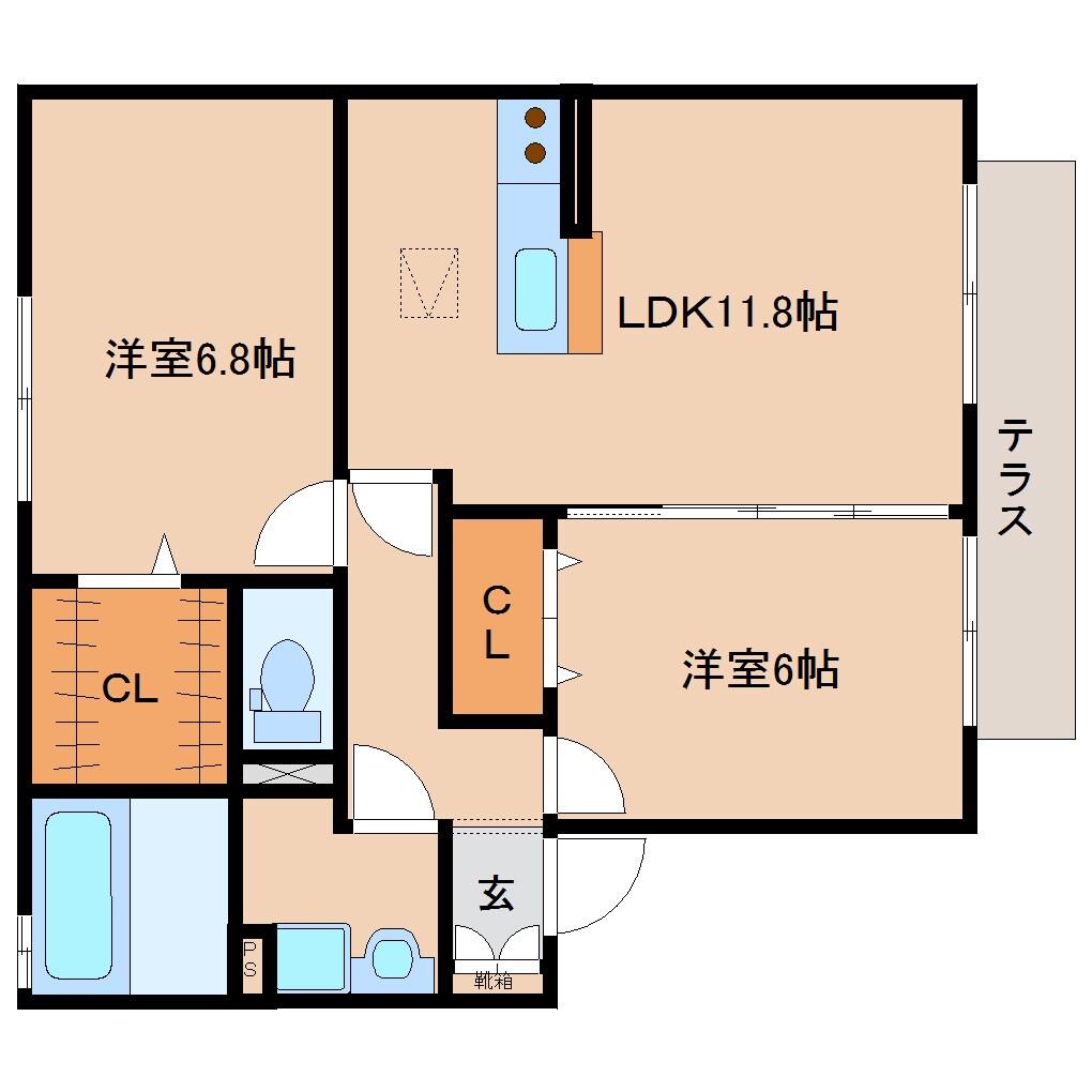 リビングタウン四条大路D棟の物件間取画像