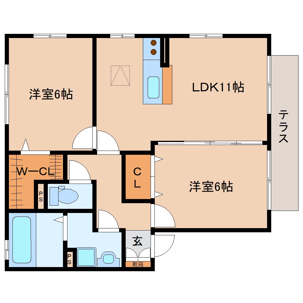 リビングタウン四条大路D棟の物件間取画像