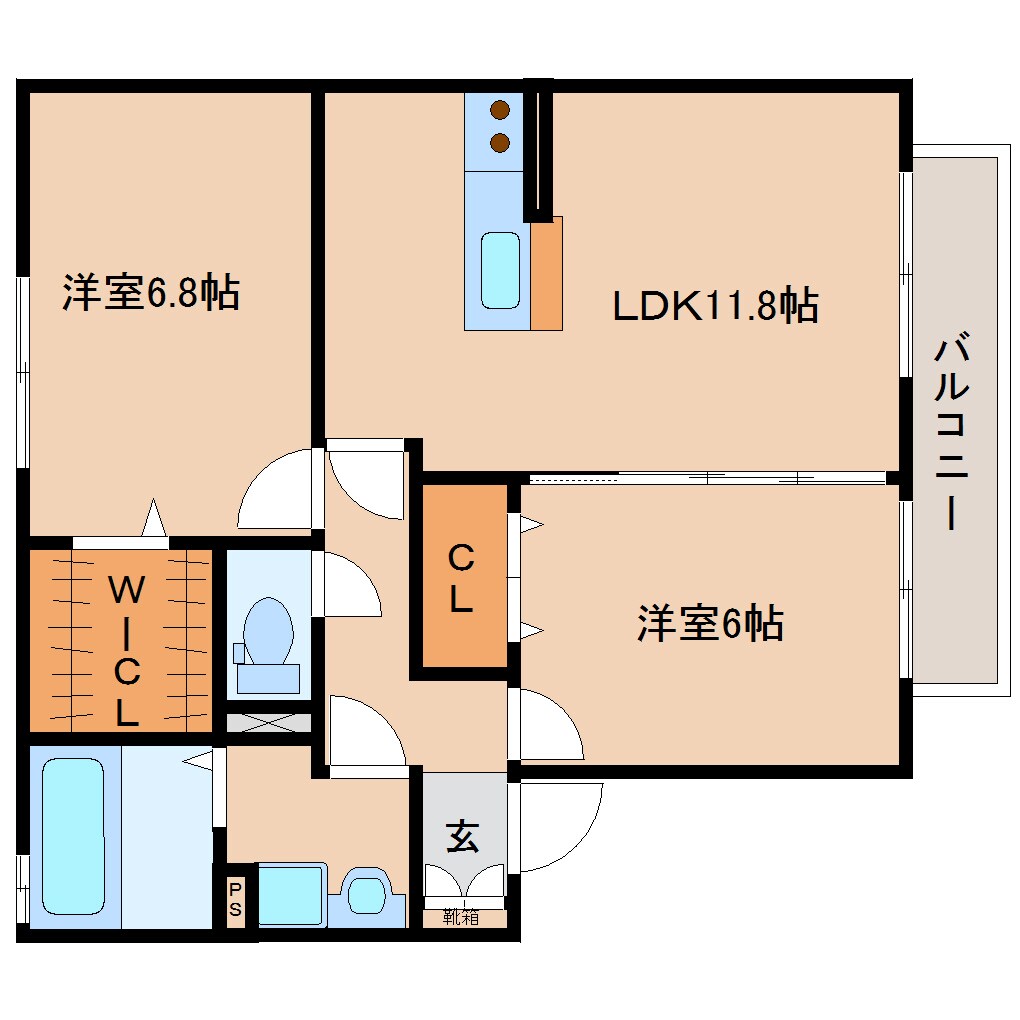 リビングタウン四条大路D棟の物件間取画像