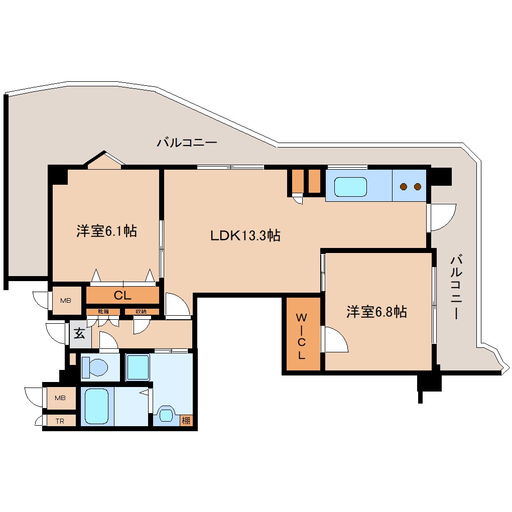 奈良駅 徒歩10分 6階の物件間取画像
