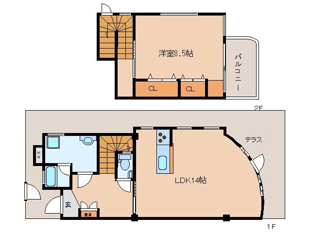 奈良県奈良市高天市町マンション 1-2階の物件間取画像
