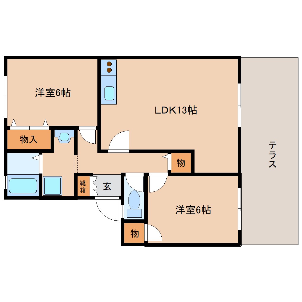 近鉄奈良駅 バス8分  紀寺住宅前下車：停歩8分 1階の物件間取画像