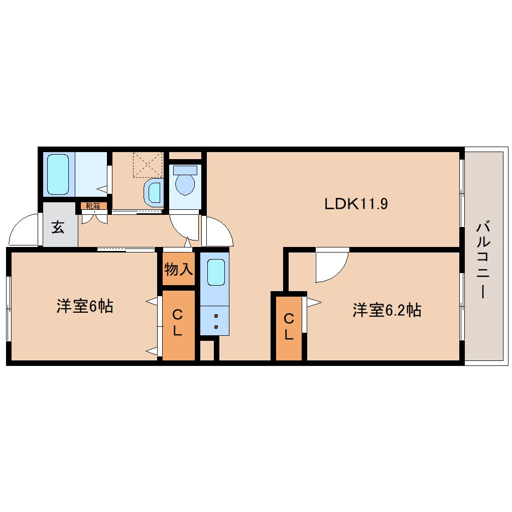 加茂駅 徒歩1分 2階の物件間取画像