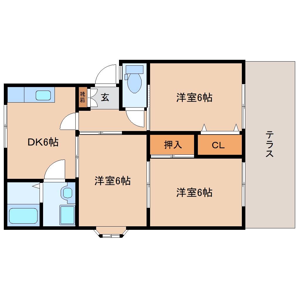 平城山駅 徒歩7分 1階の物件間取画像