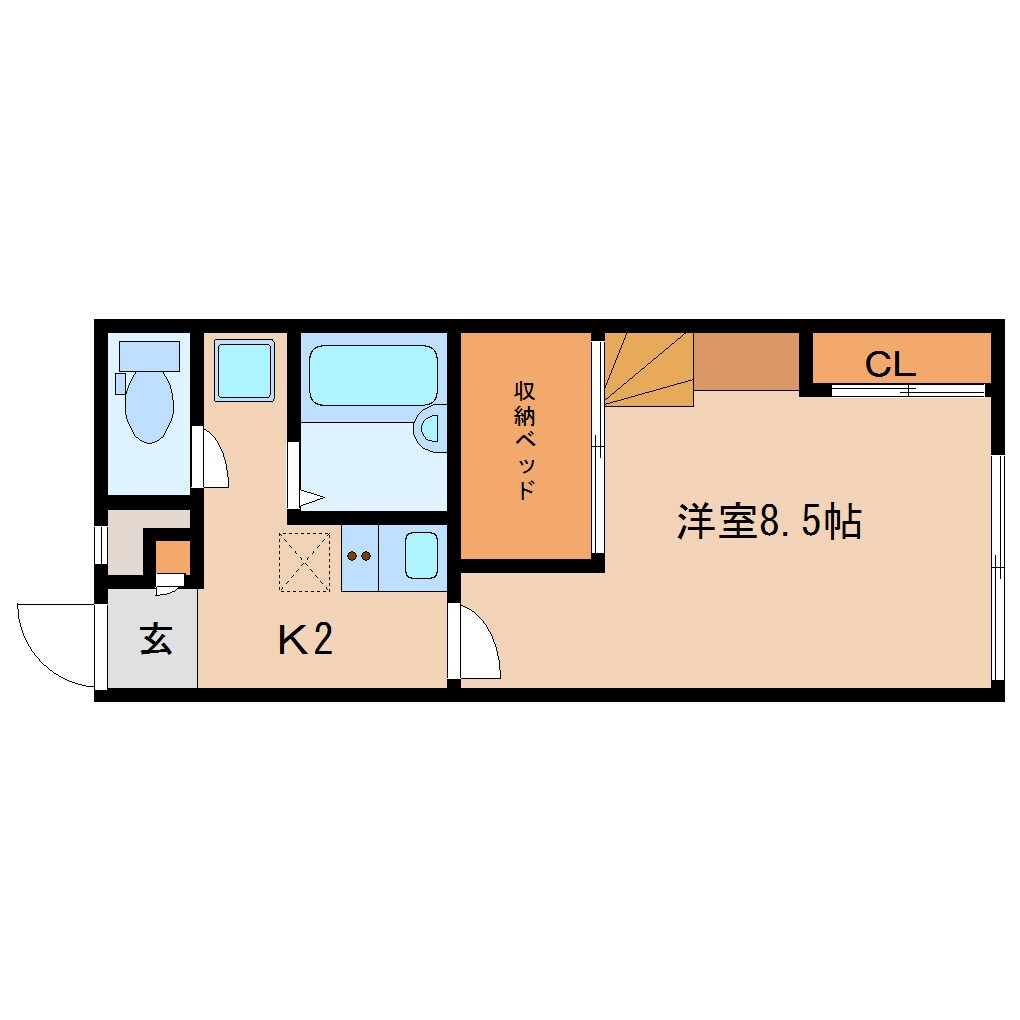 京終駅 徒歩4分 1階の物件間取画像