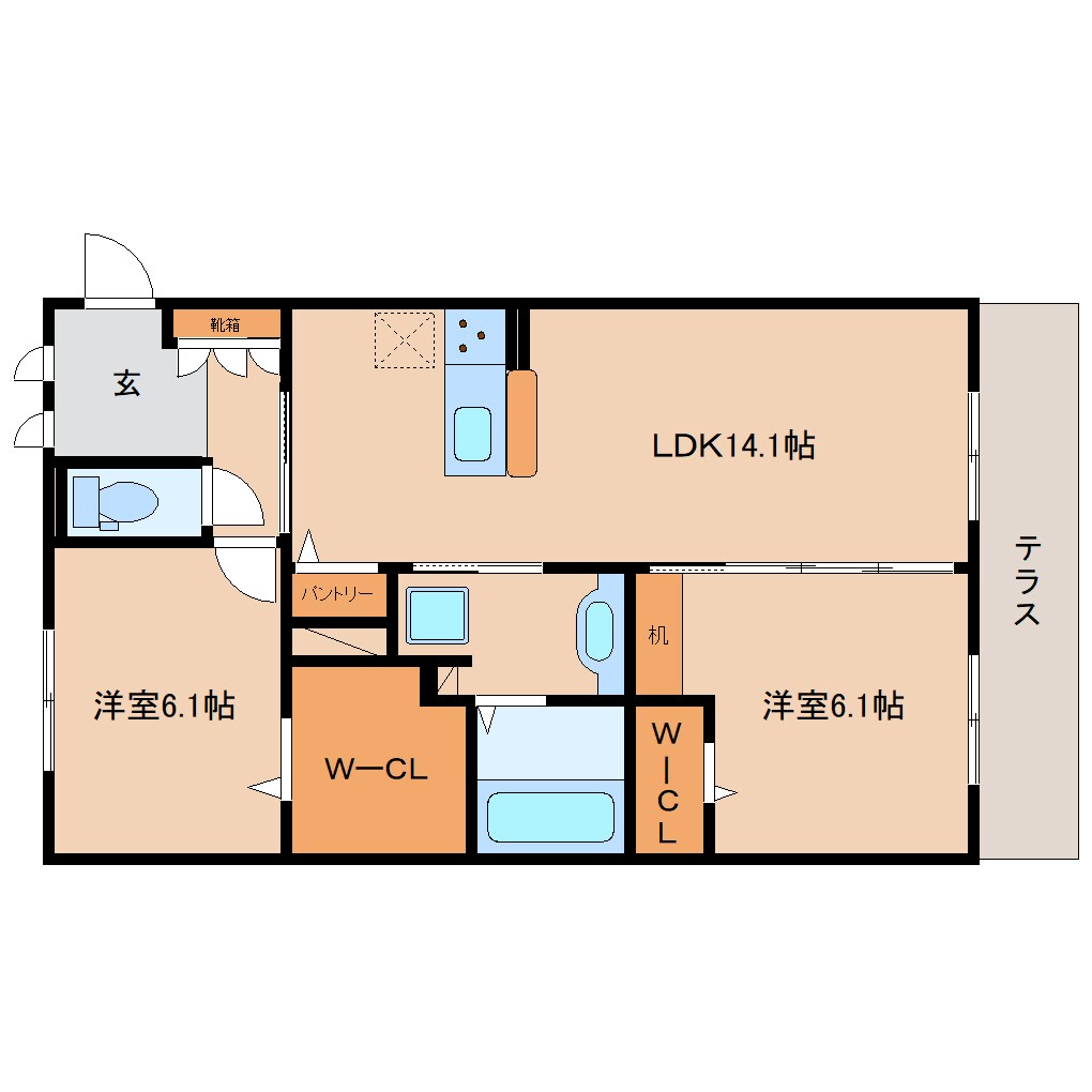 奈良駅 徒歩16分 1階の物件間取画像