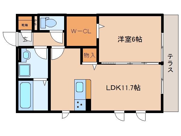 京終駅 徒歩6分 2階の物件間取画像