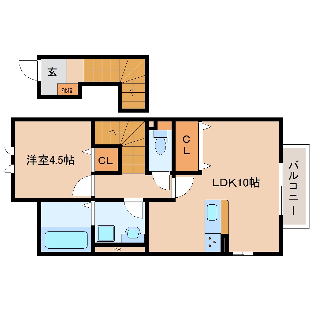 奈良駅 徒歩26分 2階の物件間取画像