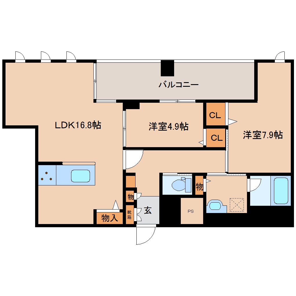 奈良県奈良市大宮町1丁目マンション 8階の物件間取画像