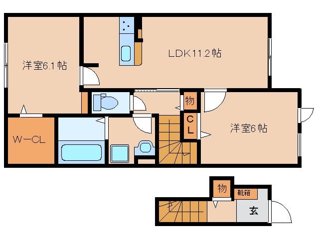 ソレアード泉川Cの物件間取画像