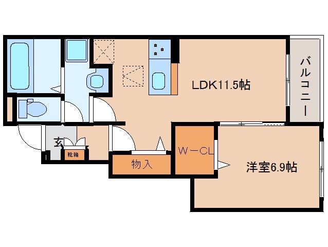 加茂駅 徒歩6分 1階の物件間取画像