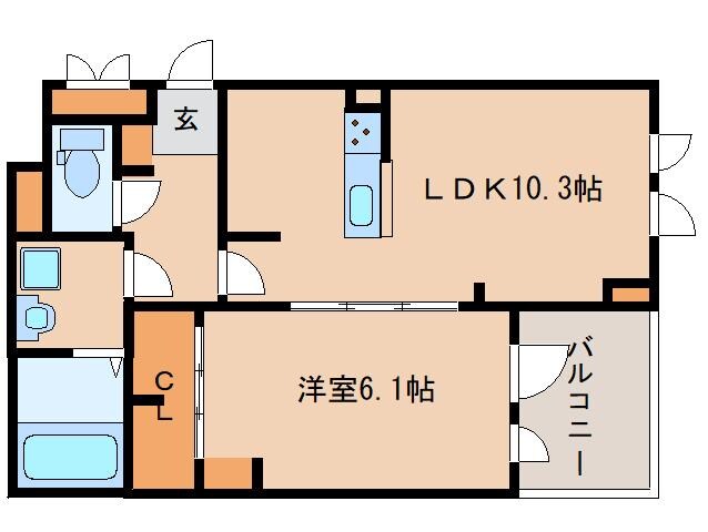 尼ケ辻駅 徒歩16分 3階の物件間取画像