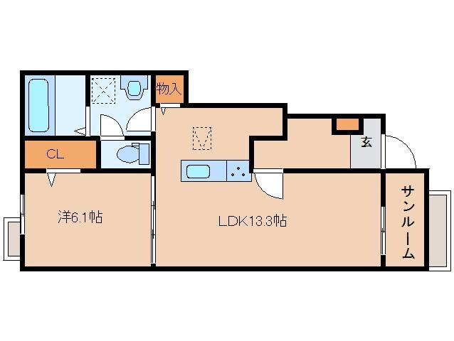 上狛駅 徒歩10分 1階の物件間取画像