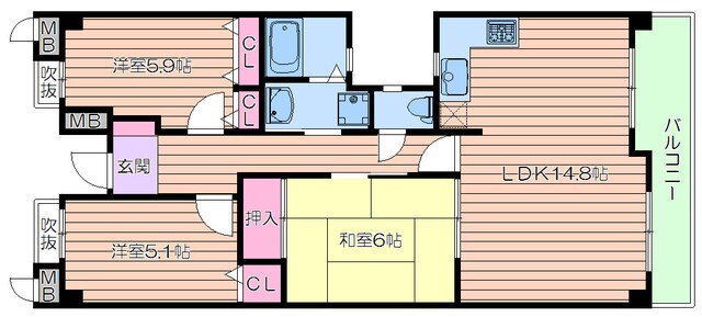 ビバリー千里山東の物件間取画像