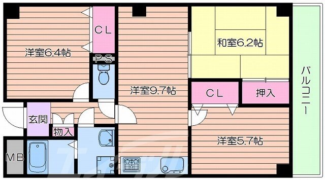 一力グランドマンションの物件間取画像