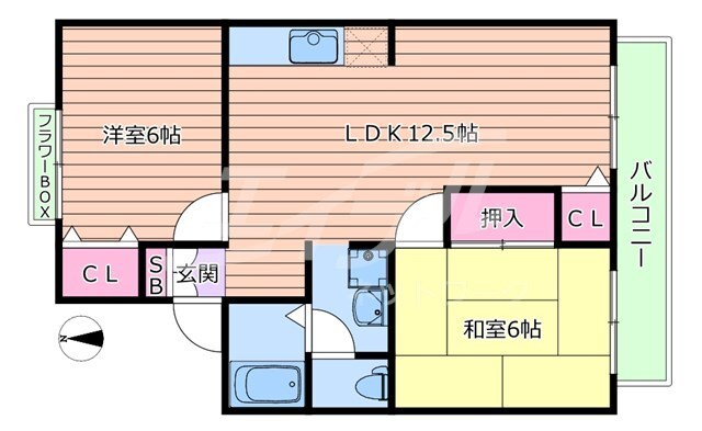 プレステージ千里山A棟の物件間取画像