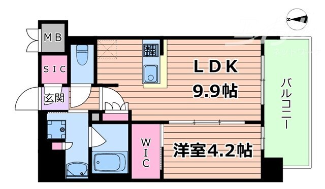 江坂駅 徒歩4分 10階の物件間取画像