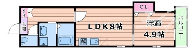 La vie belle 宝山町の物件間取画像