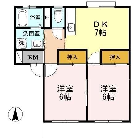 リバティーフジＢの物件間取画像