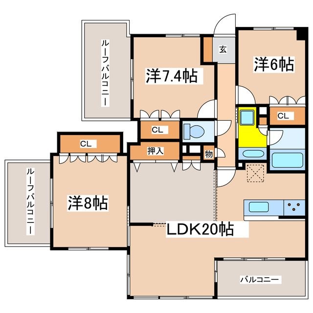 サーパス松南参番館の物件間取画像