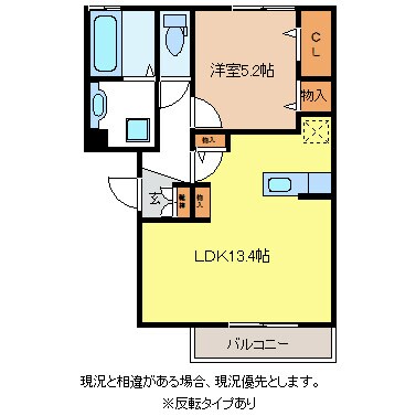 エスポワール東和田Ｂ棟の物件間取画像