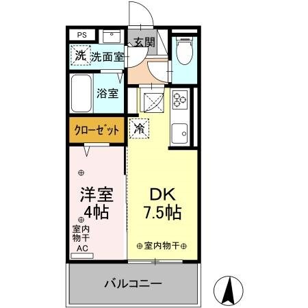 リヴェール中御所C棟の物件間取画像