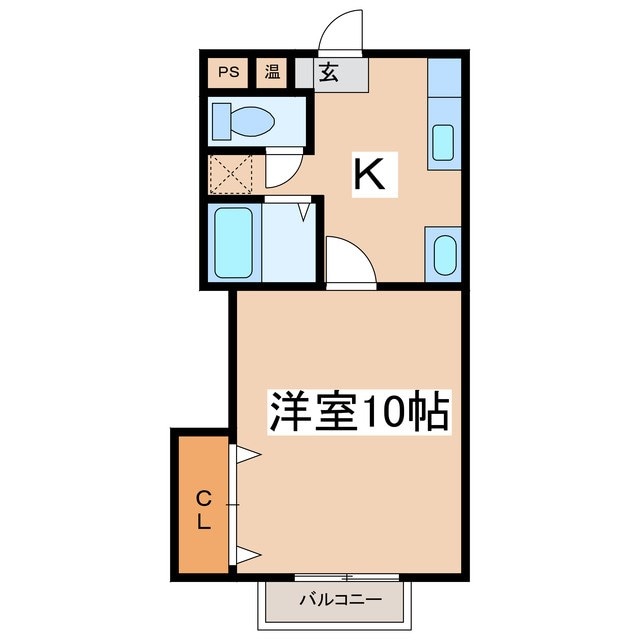 城下駅 徒歩8分 1階の物件間取画像