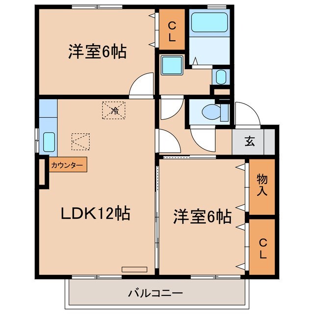 ソレアードA棟の物件間取画像