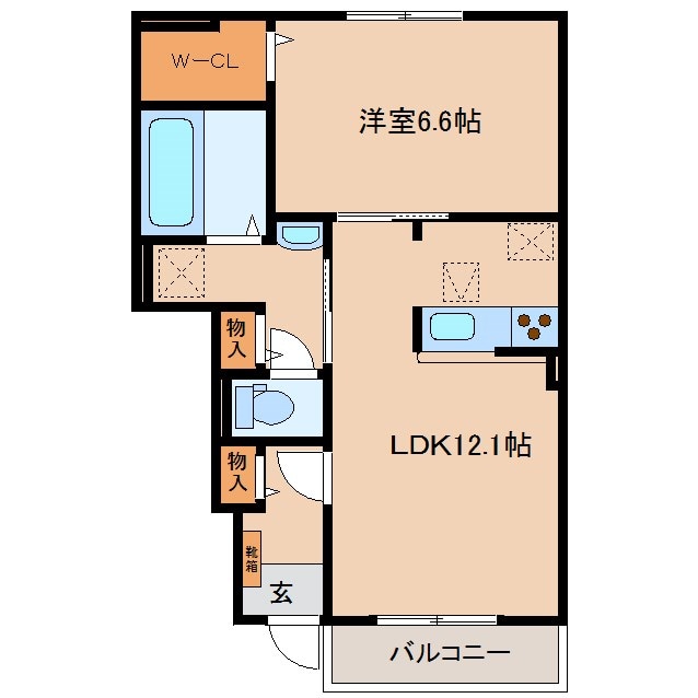 城下駅 徒歩10分 1階の物件間取画像