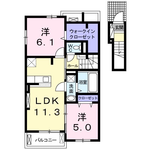 信濃国分寺駅 徒歩31分 2階の物件間取画像