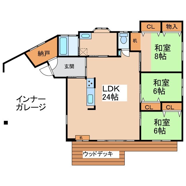 古里平屋の物件間取画像