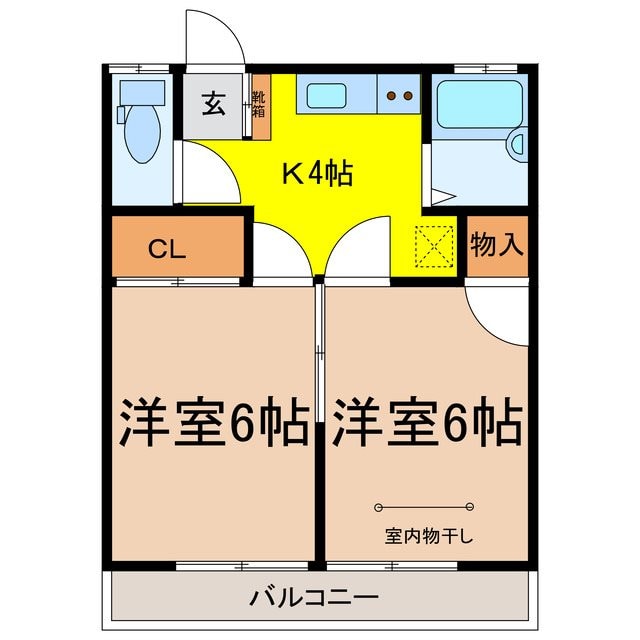 山田アパートＡ棟の物件間取画像