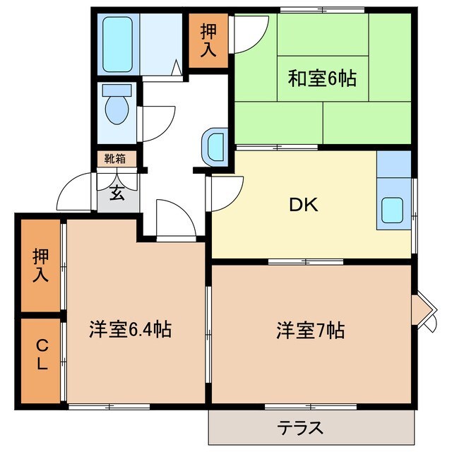 若槻団地中央 徒歩1分 1階の物件間取画像